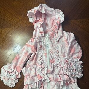 Pink Ruffled Hooded Jacket